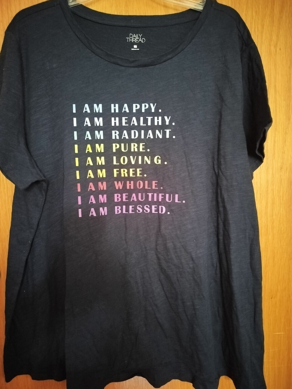 Daily Thread Navy Graphic Tee with Affirmations Print Size 3x